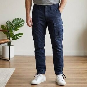 G-Star Raw Rovic Slim Cargo Pants Mens 30x30 Navy Blue Tactical Twill 81100E